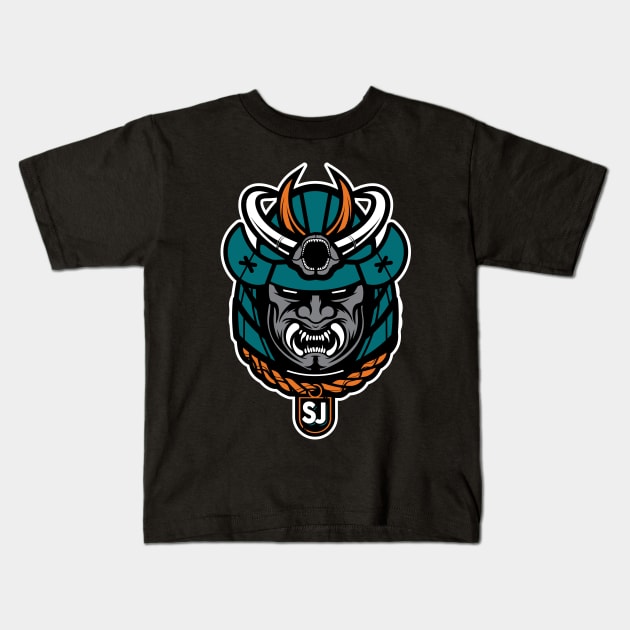 San Jose Hockey Samurai Kids T-Shirt by OrganicGraphic